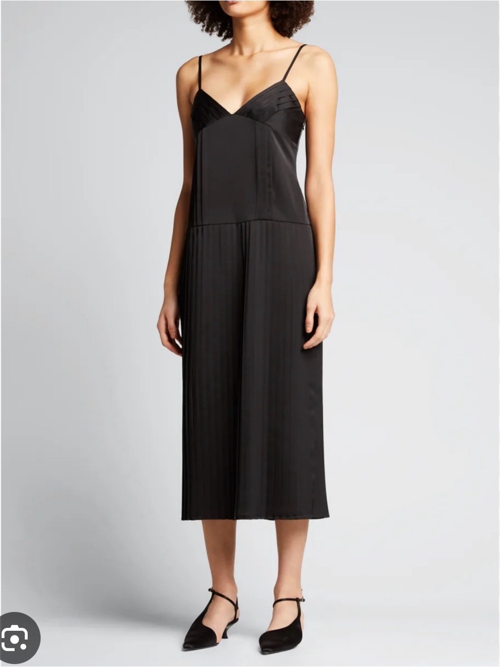 NWT Rebecca Taylor Black Sateen Slip Dress 6